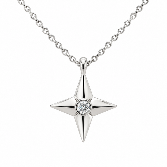 Aurelie Compass Diamond Pendant