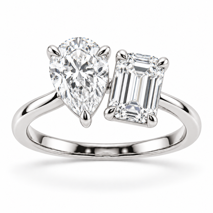 [metal:white-gold] Amara Ring Setting — three quarter — illustrative design render