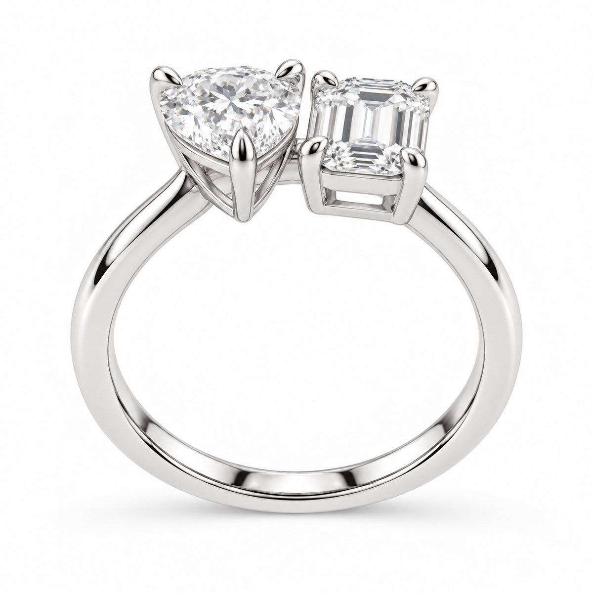 [metal:white-gold] Amara Ring Setting — side profile — illustrative design render