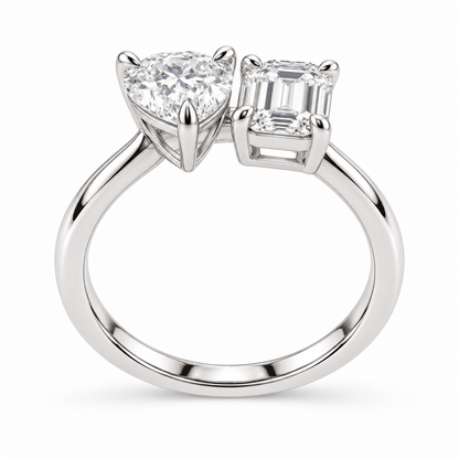 [metal:white-gold] Amara Ring Setting — side profile — illustrative design render