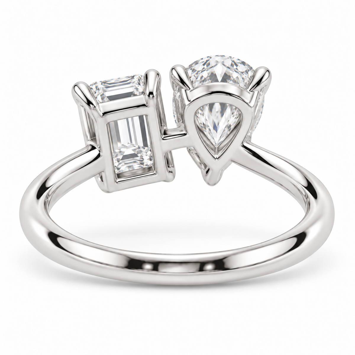 [metal:white-gold] Amara Ring Setting — rear three quarter — illustrative design render