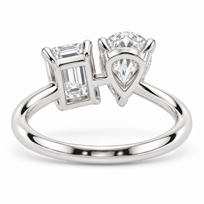 [metal:white-gold] Amara Ring Setting — rear three quarter — illustrative design render
