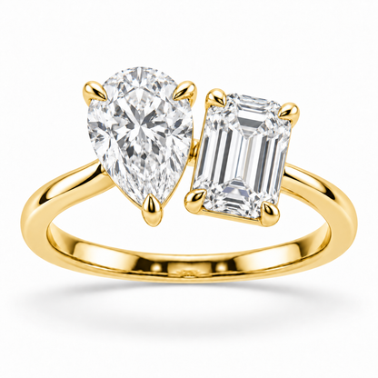 [metal:yellow-gold] Amara Ring Setting — front — illustrative design render