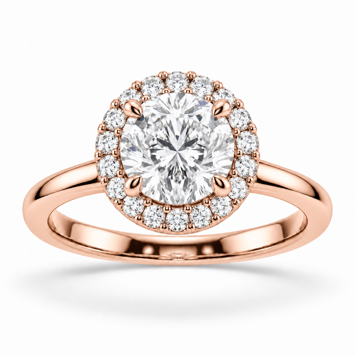 [metal:rose-gold] Arabella Ring Setting — front — illustrative design render