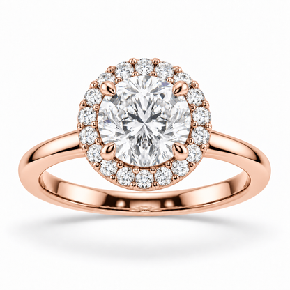 [metal:rose-gold] Arabella Ring Setting — front — illustrative design render