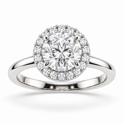 [metal:white-gold] Arabella Ring Setting — front — illustrative design render