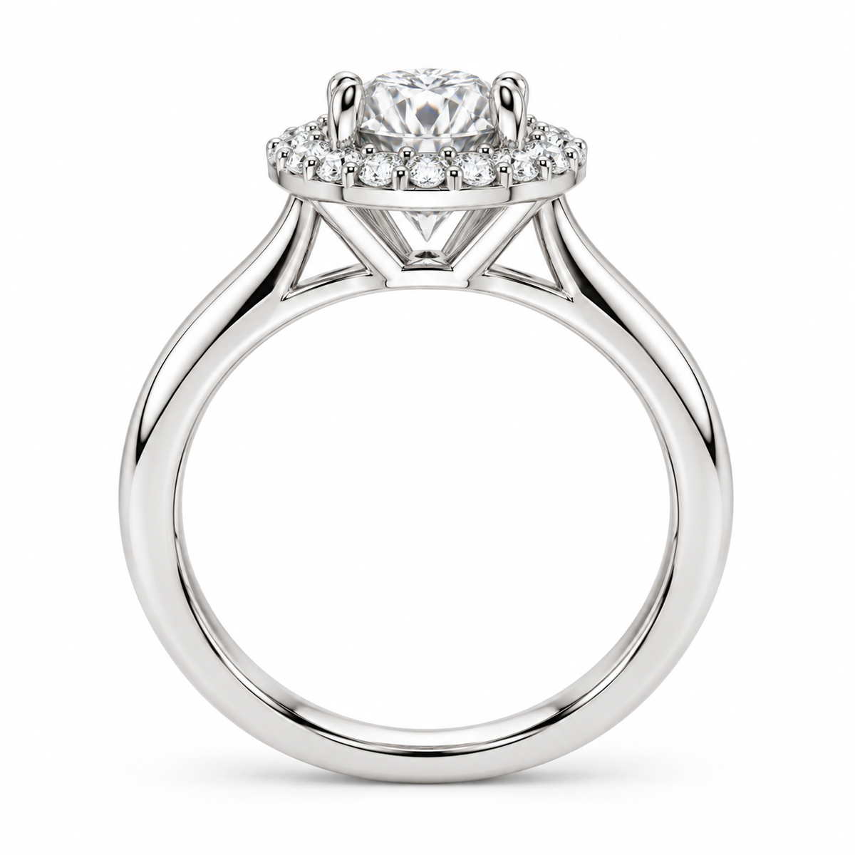 [metal:white-gold] Arabella Ring Setting — side profile — illustrative design render