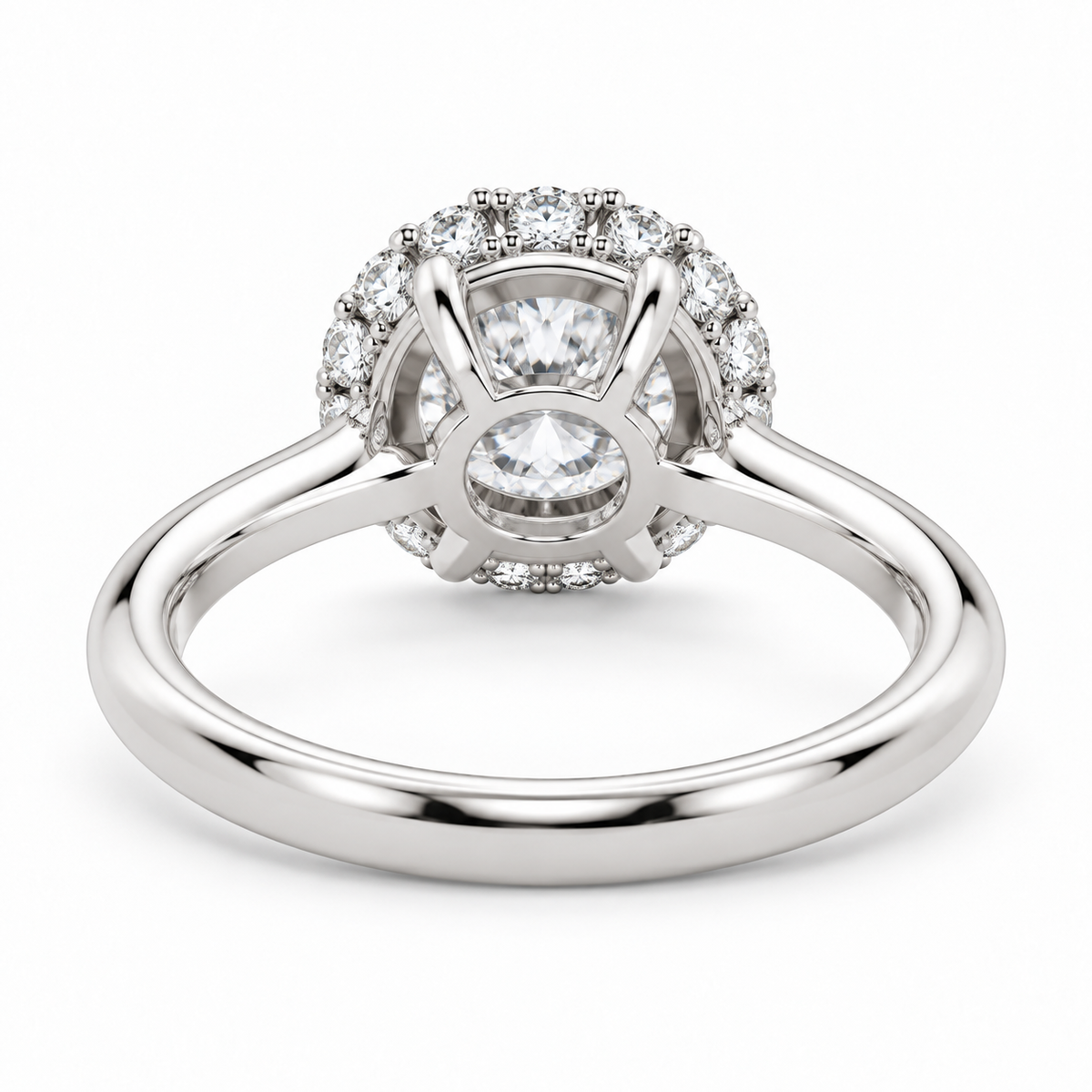 [metal:white-gold] Arabella Ring Setting — rear three quarter — illustrative design render