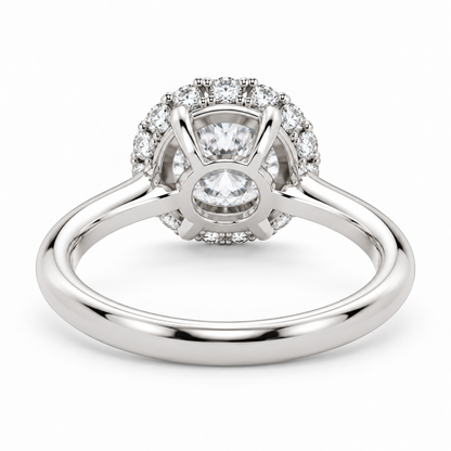 [metal:white-gold] Arabella Ring Setting — rear three quarter — illustrative design render