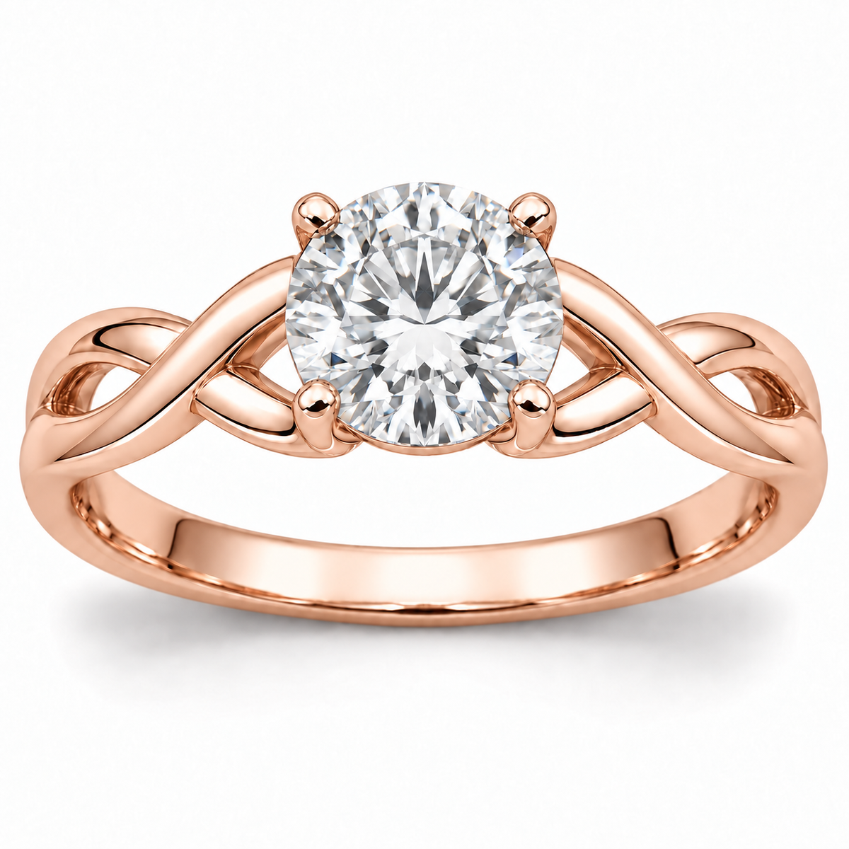 [metal:rose-gold] Arabesque Ring Setting — front — illustrative design render