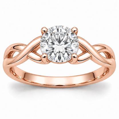 [metal:rose-gold] Arabesque Ring Setting — front — illustrative design render