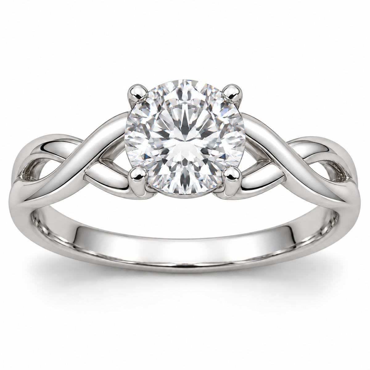 [metal:white-gold] Arabesque Ring Setting — front — illustrative design render