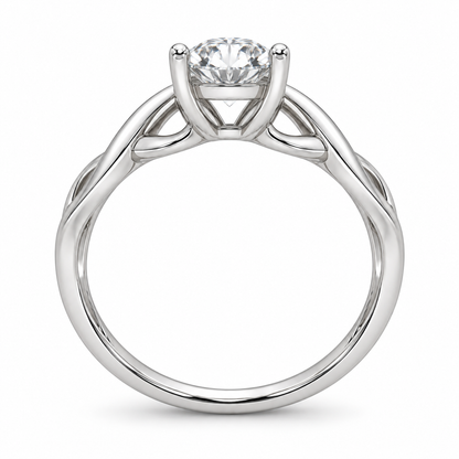 [metal:white-gold] Arabesque Ring Setting — side profile — illustrative design render