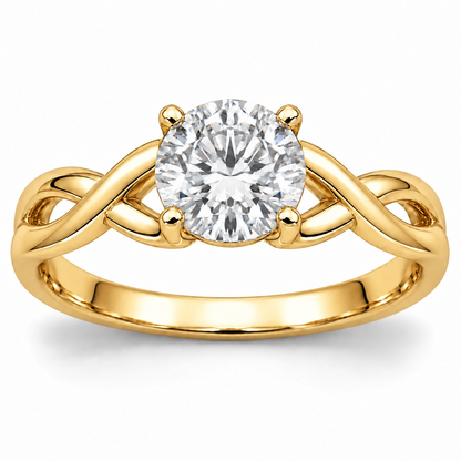 [metal:yellow-gold] Arabesque Ring Setting — front — illustrative design render