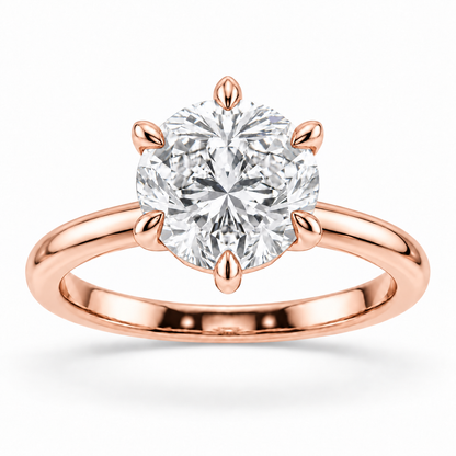 [metal:rose-gold] Aurelia Ring Setting — front — illustrative design render