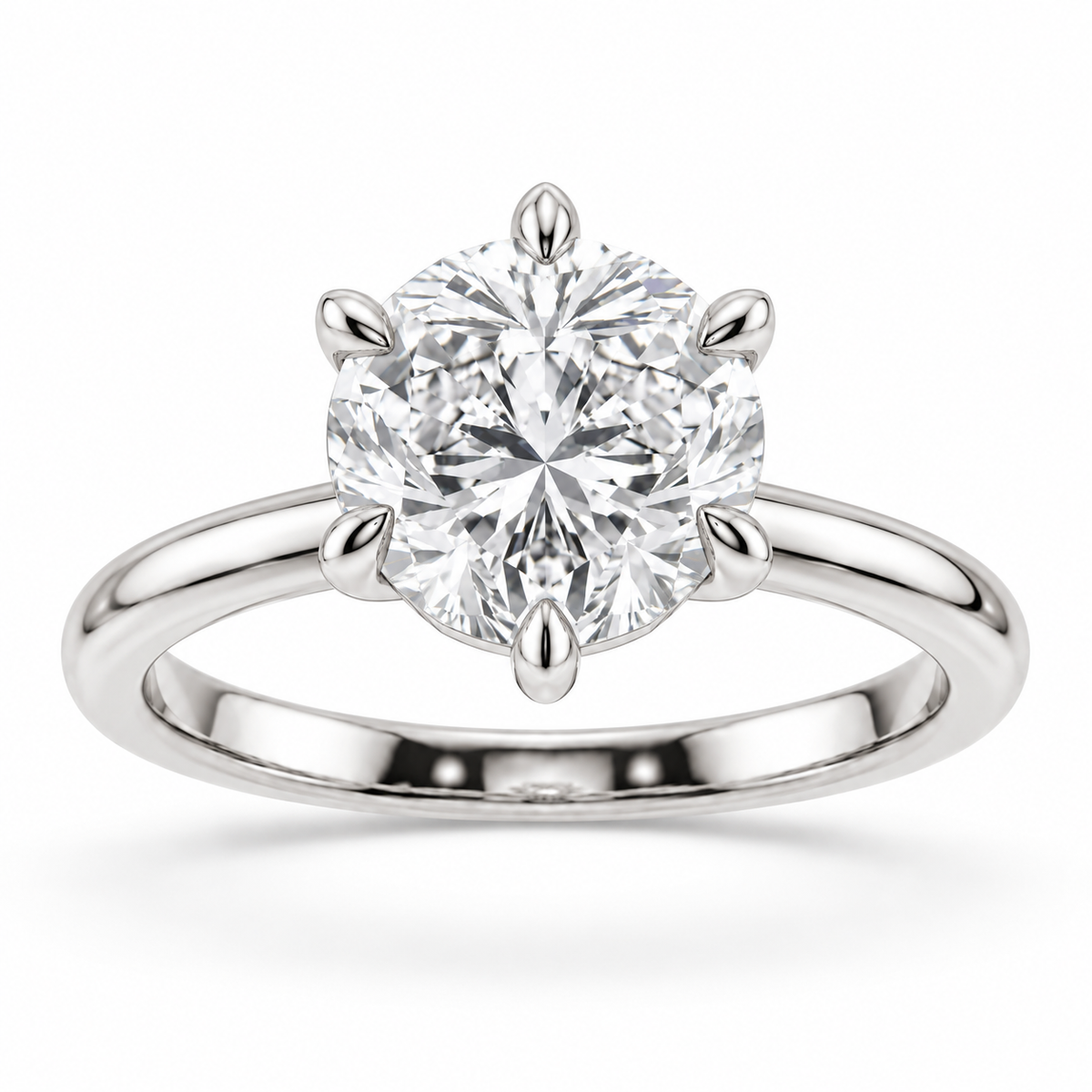 [metal:white-gold] Aurelia Ring Setting — front — illustrative design render