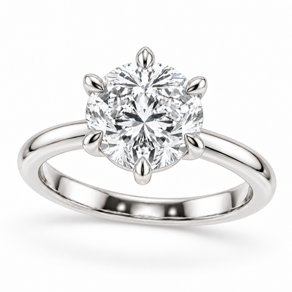 [metal:white-gold] Aurelia Ring Setting — three quarter — illustrative design render