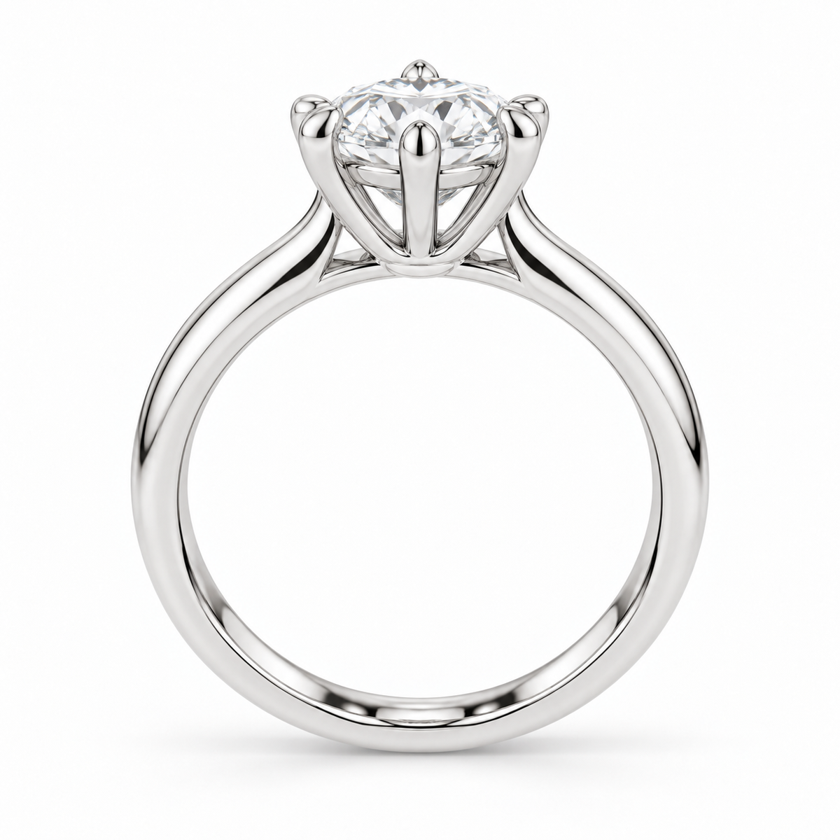 [metal:white-gold] Aurelia Ring Setting — side profile — illustrative design render