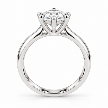 [metal:white-gold] Aurelia Ring Setting — side profile — illustrative design render