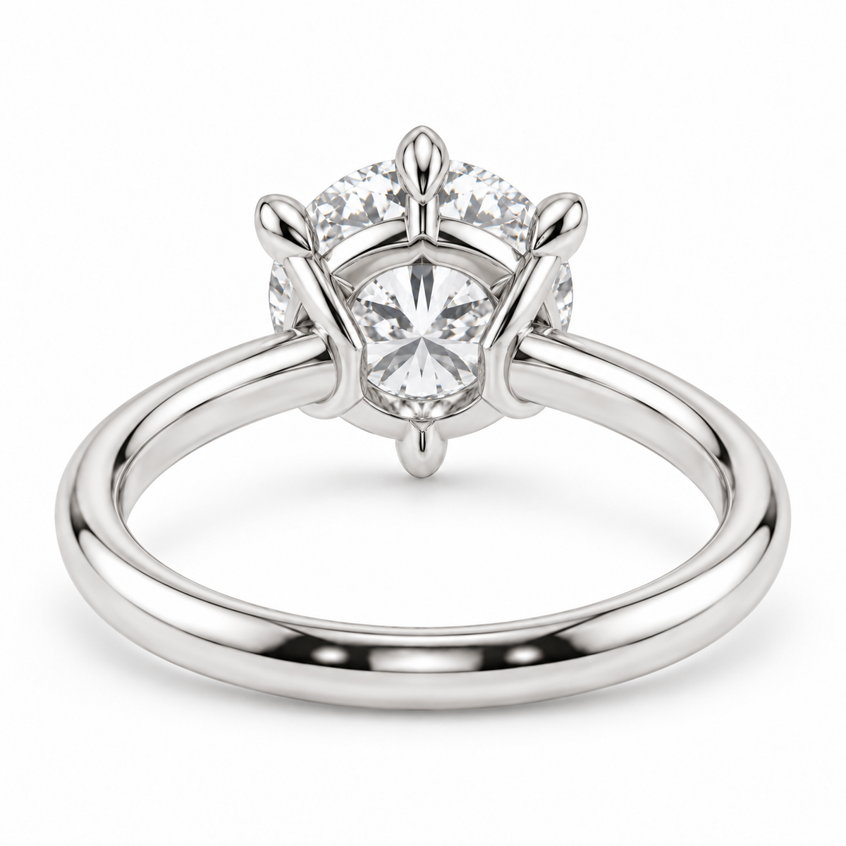 [metal:white-gold] Aurelia Ring Setting — rear three quarter — illustrative design render