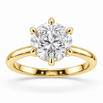 [metal:yellow-gold] Aurelia Ring Setting — front — illustrative design render