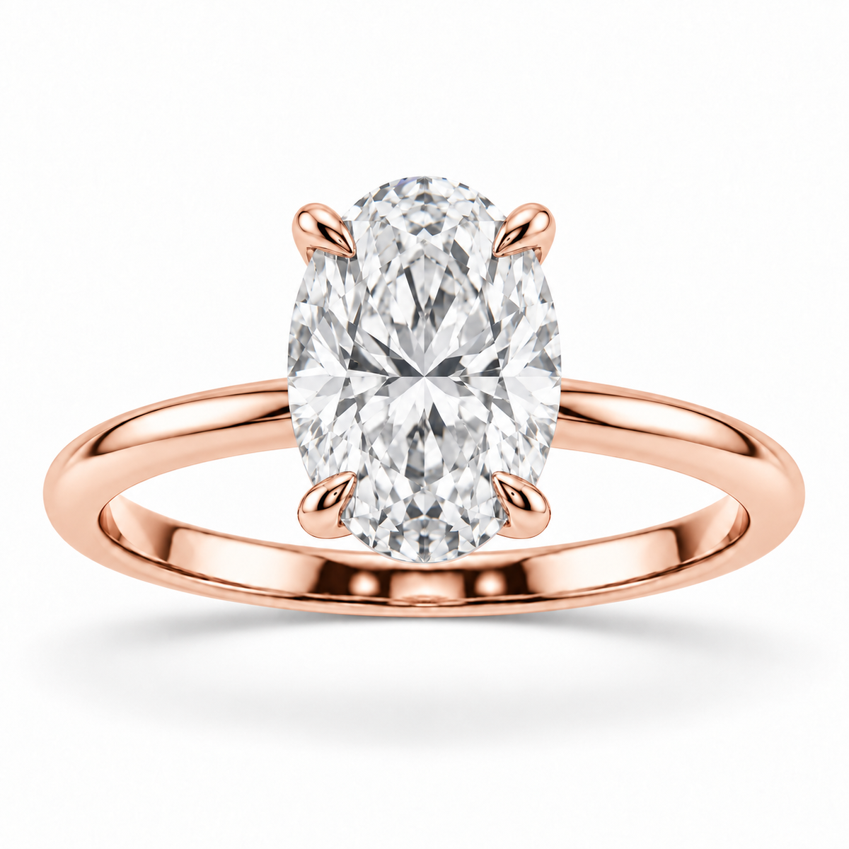 [metal:rose-gold] Celestine Ring Setting — front — illustrative design render