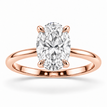 [metal:rose-gold] Celestine Ring Setting — front — illustrative design render