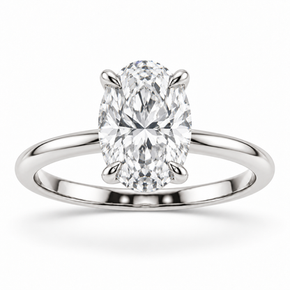 [metal:white-gold] Celestine Ring Setting — front — illustrative design render