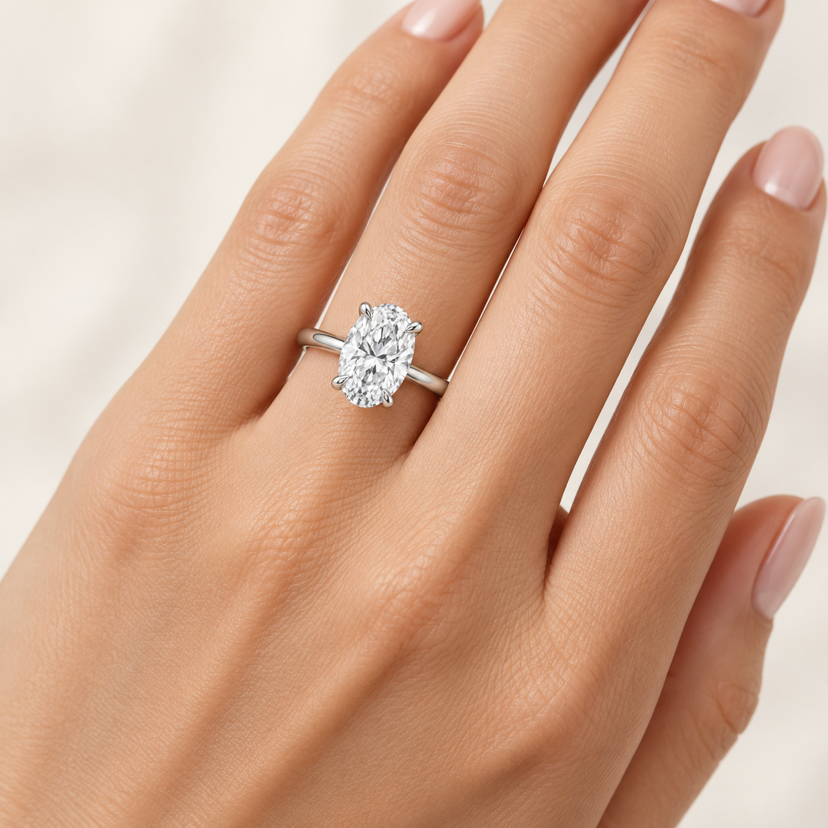 [metal:white-gold] Celestine Ring Setting — on hand — illustrative design render