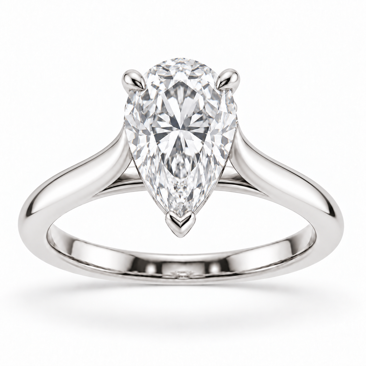 [metal:white-gold] Elara Ring Setting — front — illustrative design render