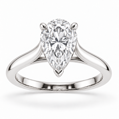 [metal:white-gold] Elara Ring Setting — front — illustrative design render
