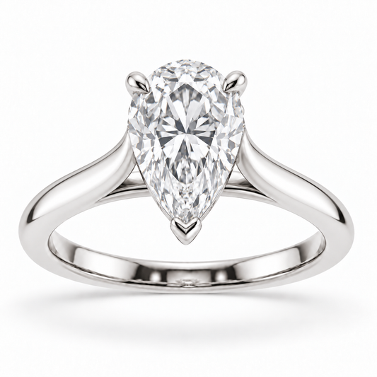 [metal:white-gold] Elara Ring Setting — front — illustrative design render