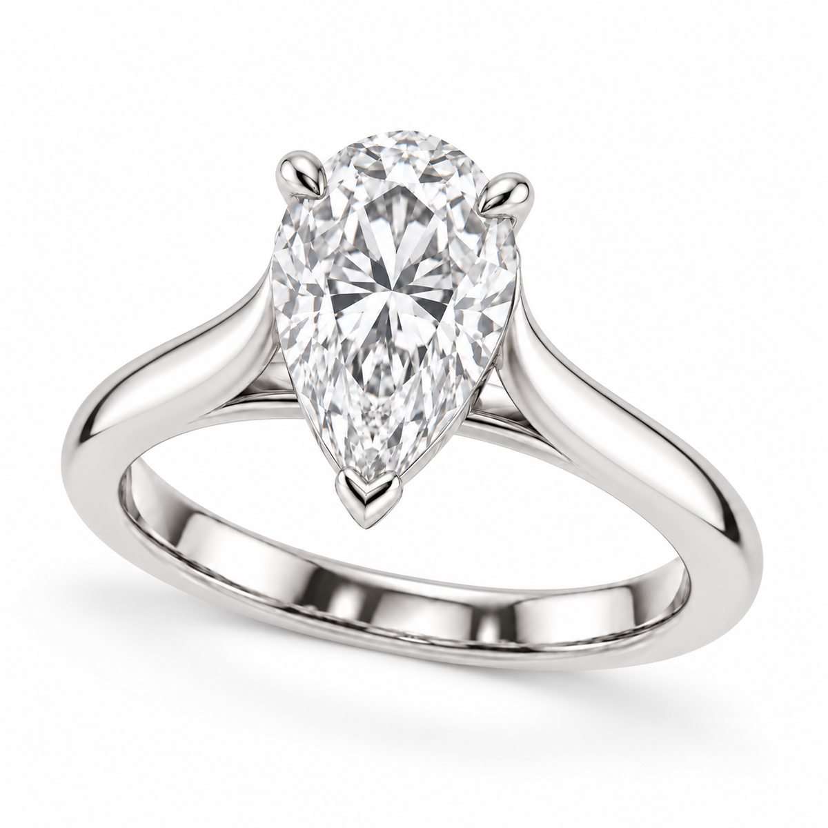 [metal:white-gold] Elara Ring Setting — three quarter — illustrative design render