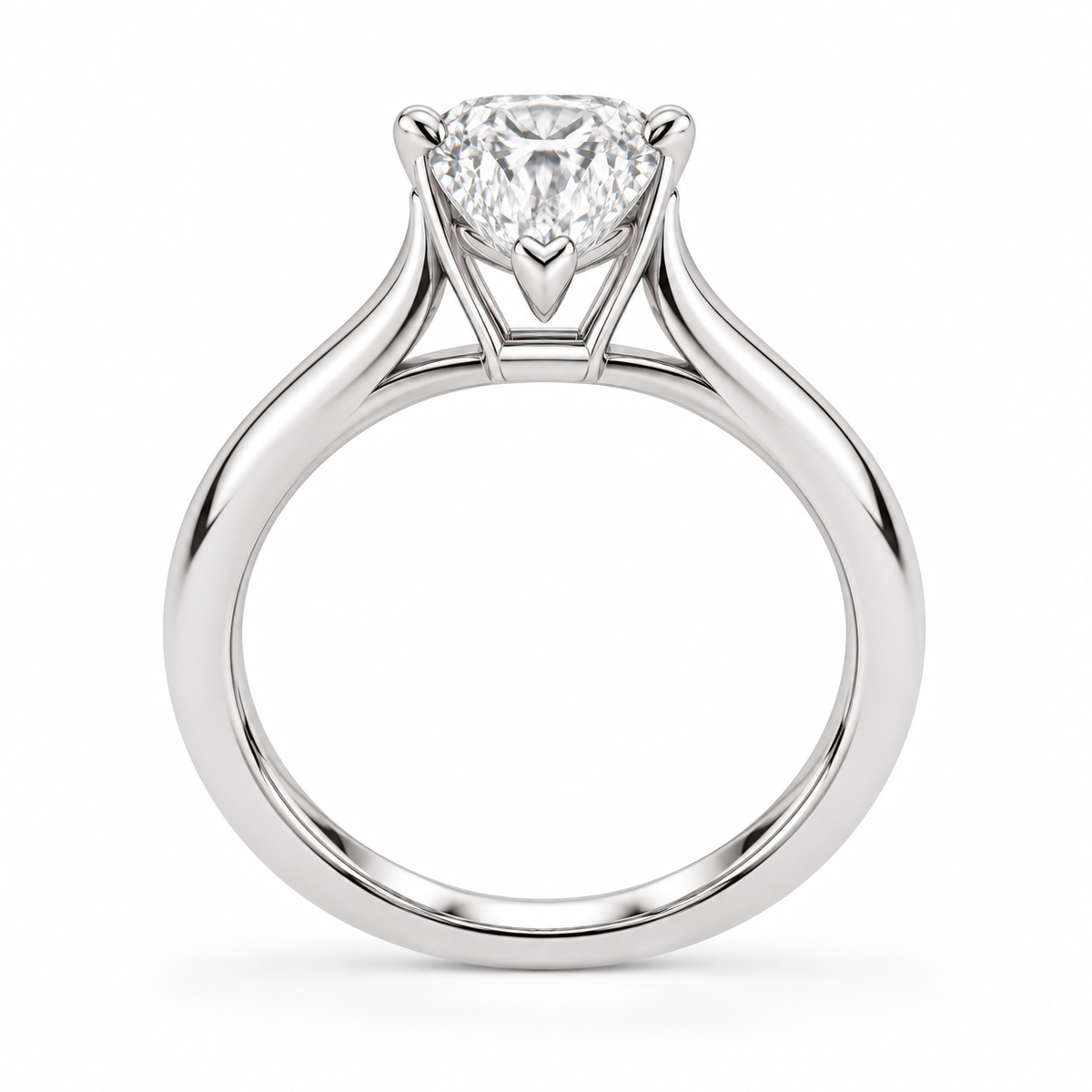 [metal:white-gold] Elara Ring Setting — side profile — illustrative design render