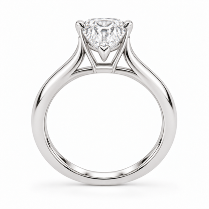 [metal:white-gold] Elara Ring Setting — side profile — illustrative design render