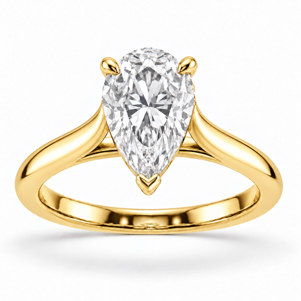 [metal:yellow-gold] Elara Ring Setting — front — illustrative design render