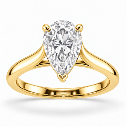 [metal:yellow-gold] Elara Ring Setting — front — illustrative design render