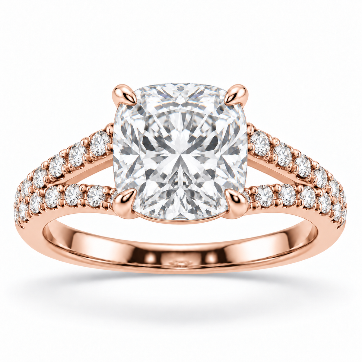 [metal:rose-gold] Estelle Ring Setting — front — illustrative design render
