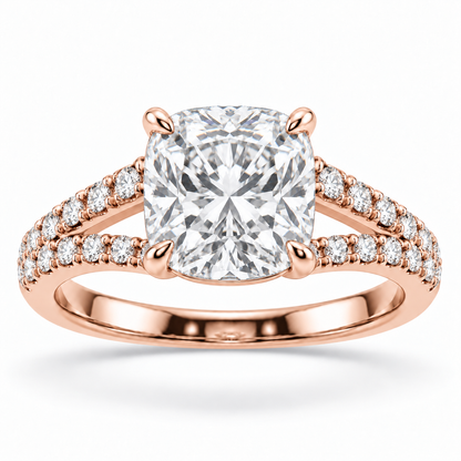 [metal:rose-gold] Estelle Ring Setting — front — illustrative design render