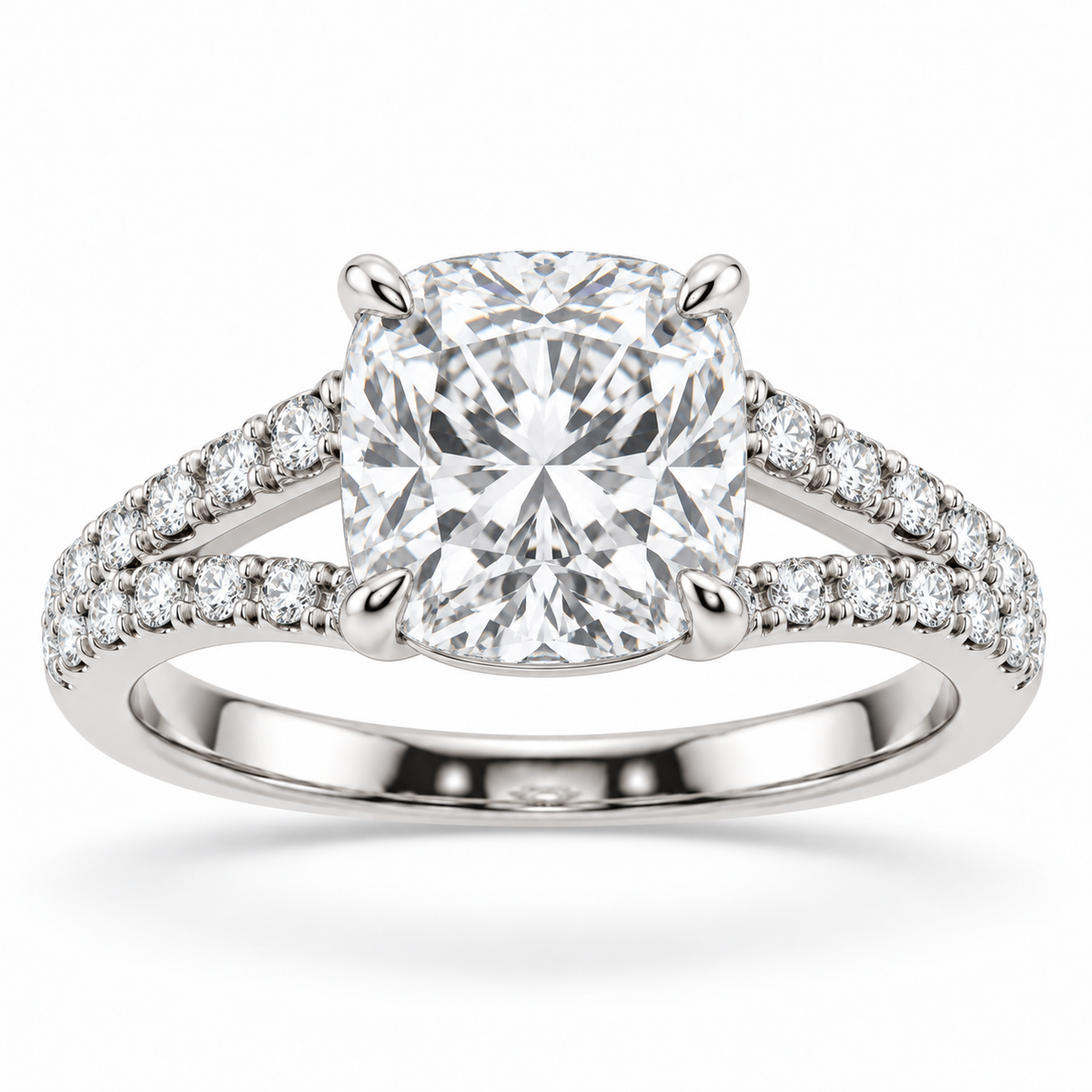 [metal:white-gold] Estelle Ring Setting — front — illustrative design render