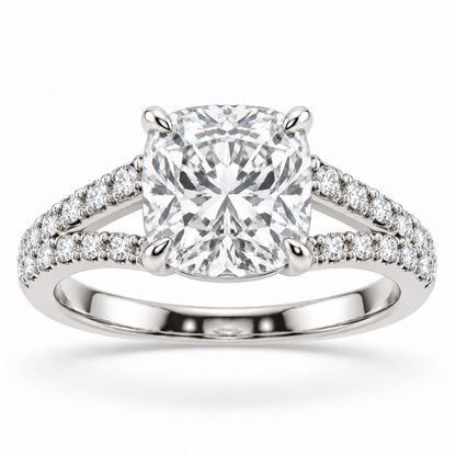 [metal:white-gold] Estelle Ring Setting — front — illustrative design render