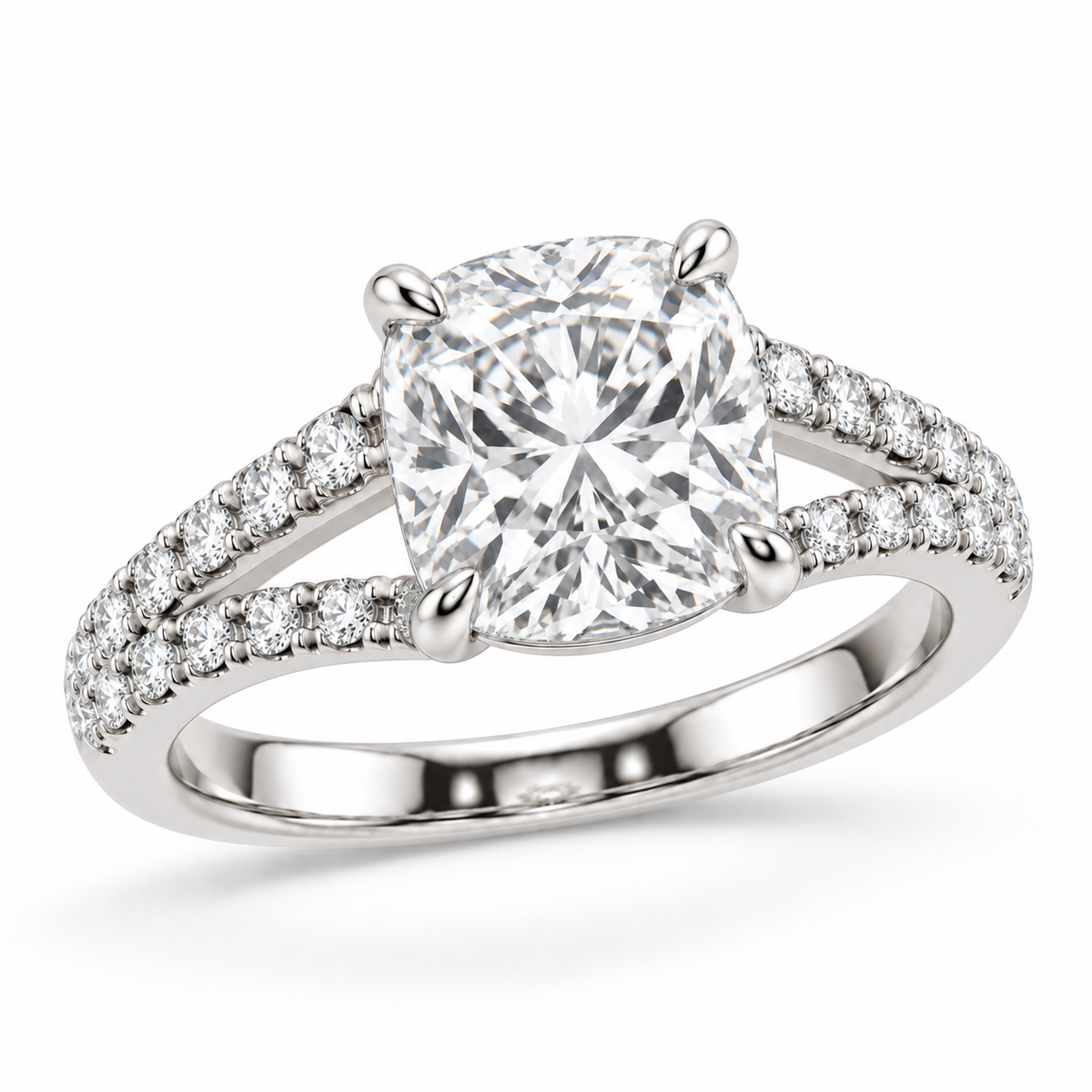 [metal:white-gold] Estelle Ring Setting — three quarter — illustrative design render