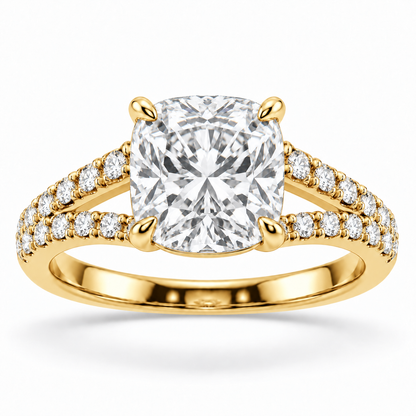 [metal:yellow-gold] Estelle Ring Setting — front — illustrative design render
