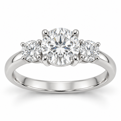 [metal:white-gold] Éternelle Ring Setting — front — illustrative design render
