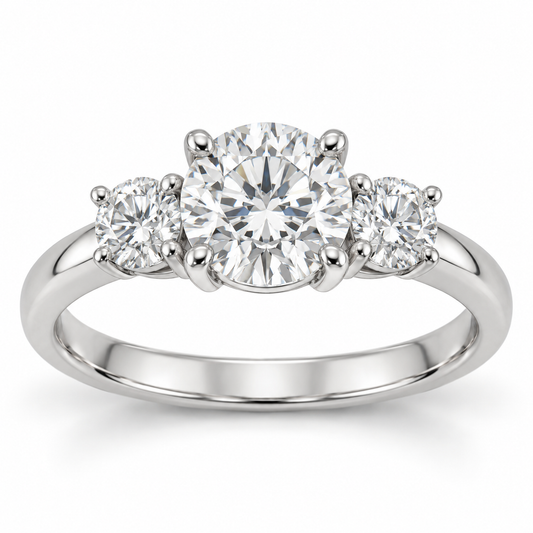[metal:white-gold] Éternelle Ring Setting — front — illustrative design render
