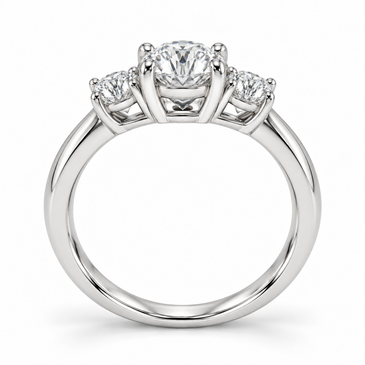 [metal:white-gold] Éternelle Ring Setting — side profile — illustrative design render