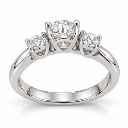 [metal:white-gold] Éternelle Ring Setting — rear three quarter — illustrative design render