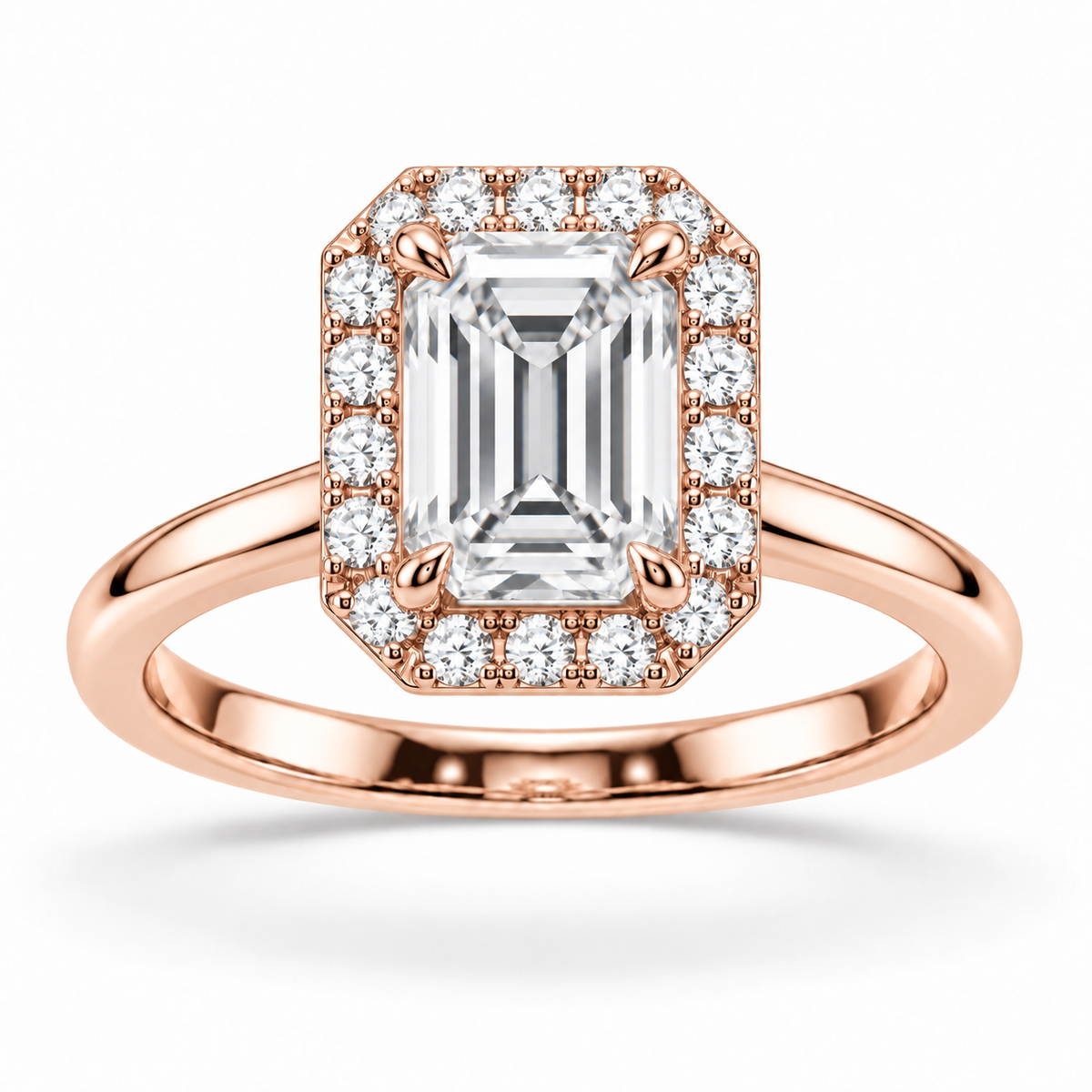 [metal:rose-gold] Isadora Ring Setting — front — illustrative design render