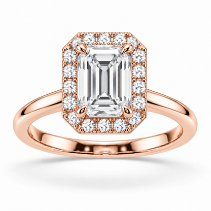 [metal:rose-gold] Isadora Ring Setting — front — illustrative design render