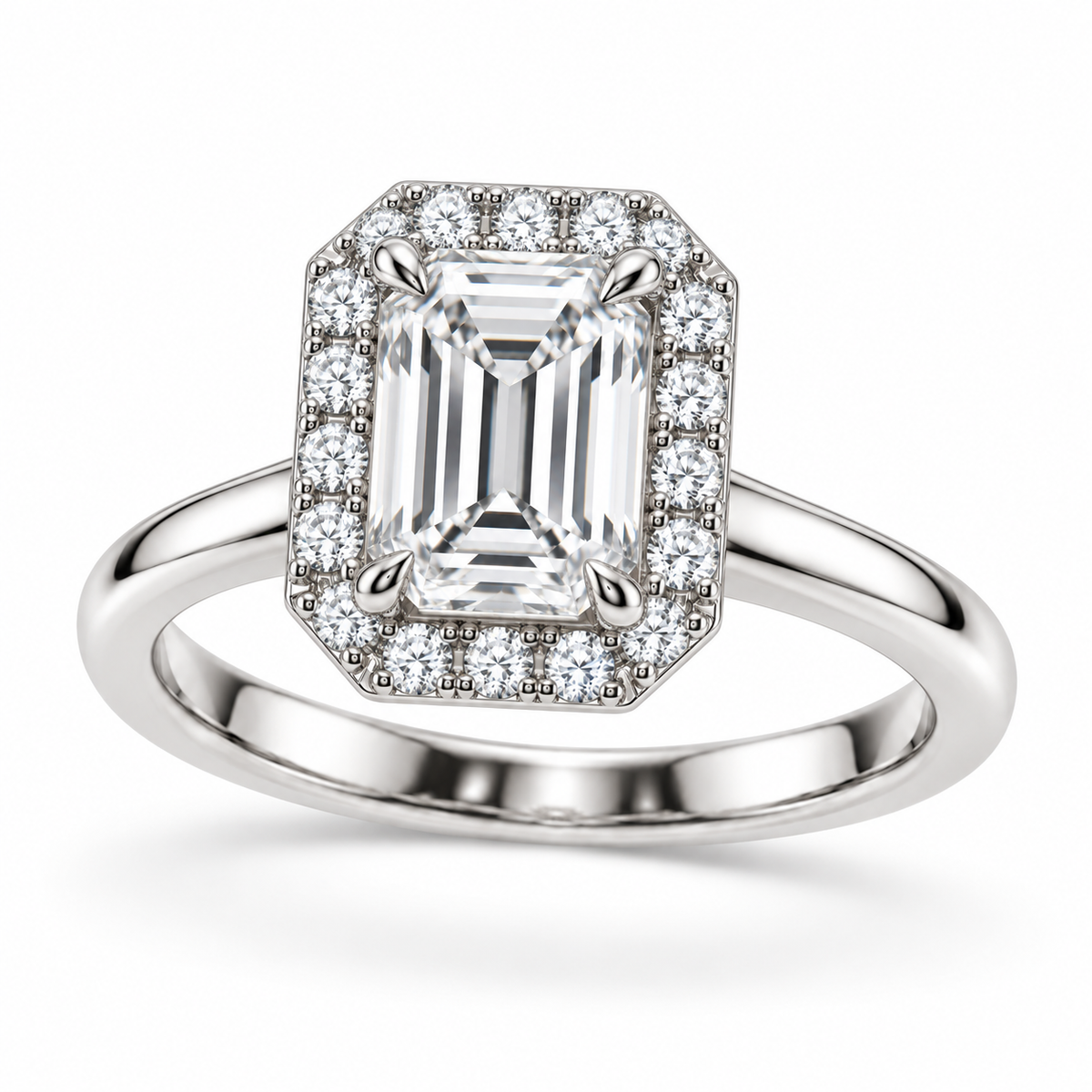 [metal:white-gold] Isadora Ring Setting — three quarter — illustrative design render